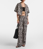 Asceno Loreto printed silk twill wide-leg pants