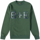 END. x Beams Plus 'Ivy League' Patch Logo Crew Sweat in Dark Green