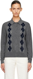 &Daughter Gray Argyle Polo