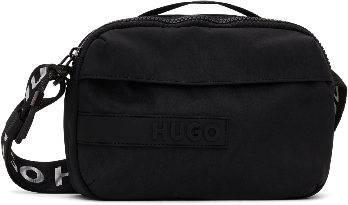 Hugo Black Recycled Nylon Canvas Bag