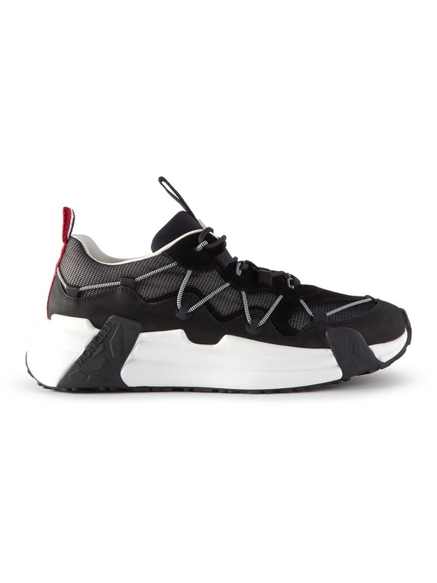 Photo: Moncler - Compassor Mesh-Trimmed Nubuck and Suede Sneakers - Black