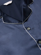 Derek Rose - Bailey Piped Silk Pyjama Set - Blue