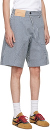 JW Anderson White & Navy Twisted Workwear Shorts