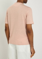 Brunello Cucinelli Linen and Cotton-blend T-shirt Peach