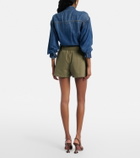 Self-Portrait Belted cotton twill skort