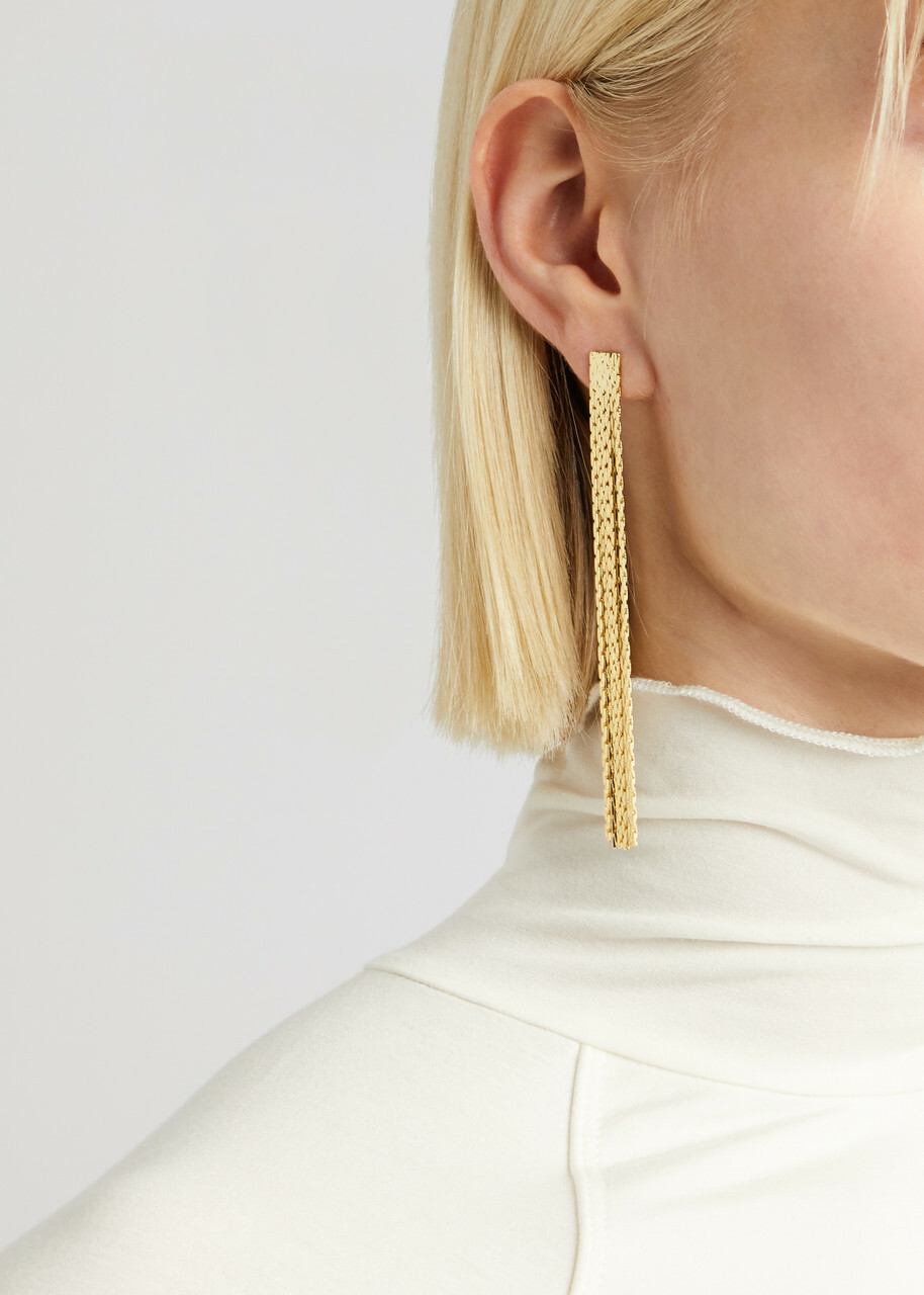 Anissa Kermiche Thin Fil D'or Fringed 18kt Gold-plated Earrings - One Size