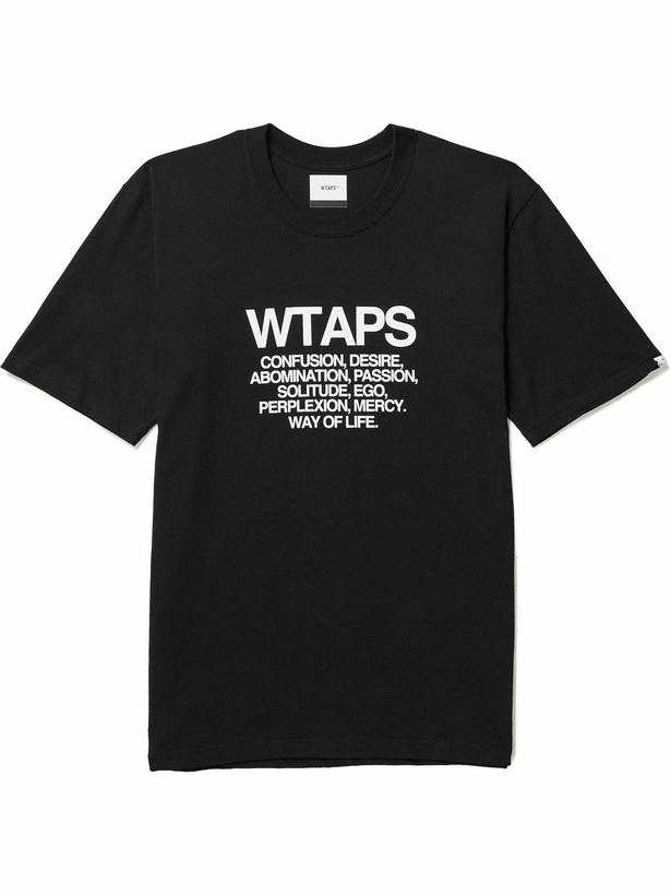 Photo: WTAPS - Printed Cotton-Jersey T-Shirt - Black