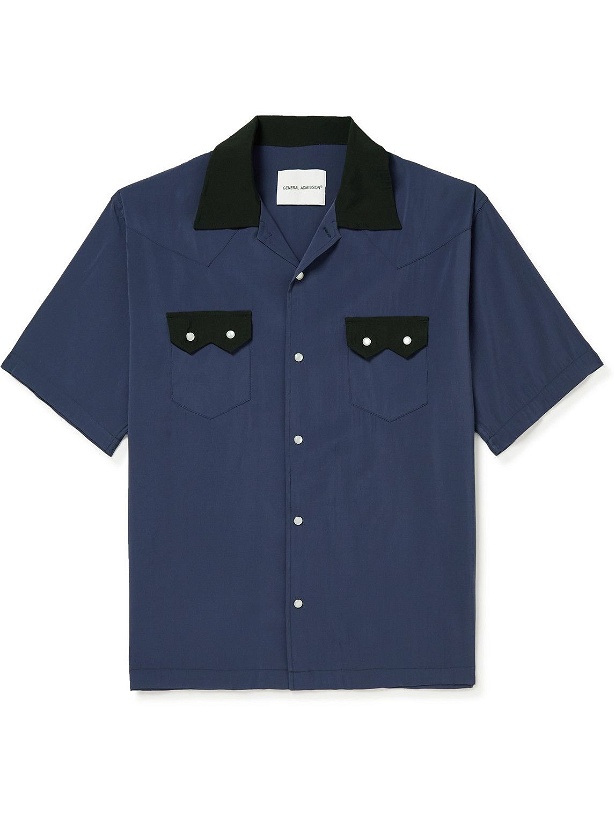 Photo: GENERAL ADMISSION - Camp-Collar Two-Tone Woven Shirt - Blue