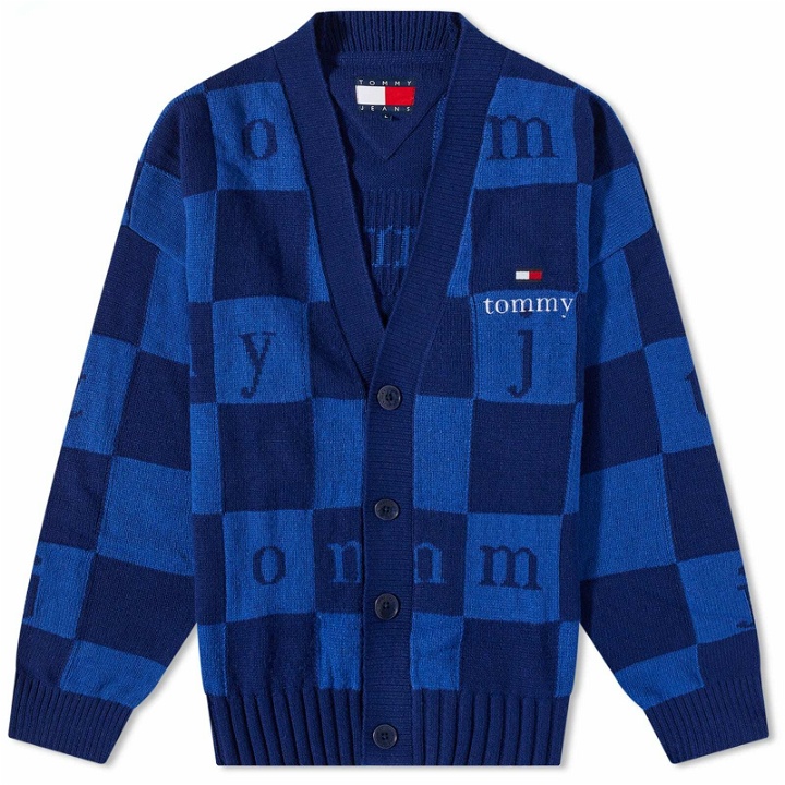 Photo: Tommy Jeans Men's Checkerboard Cardigan in Blue