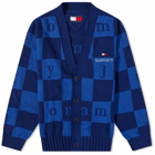 Tommy Jeans Men's Checkerboard Cardigan in Blue