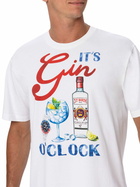 MC2 Saint Barth Man Cotton T-shirt With Its Gin Oclock Placed Print