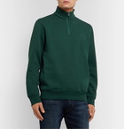 Polo Ralph Lauren - Logo-Embroidered Cotton-Blend Piqué Half-Zip Sweatshirt - Green