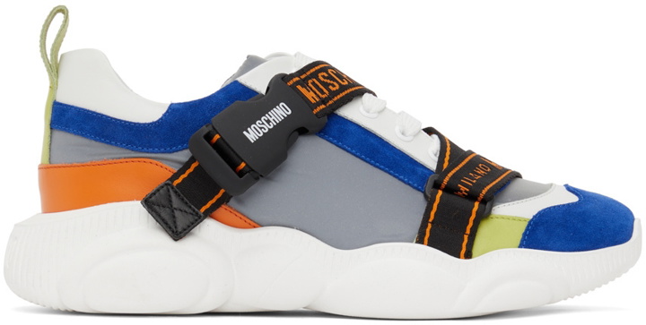 Photo: Moschino Multicolor Criss-Crossing Strap Sneakers