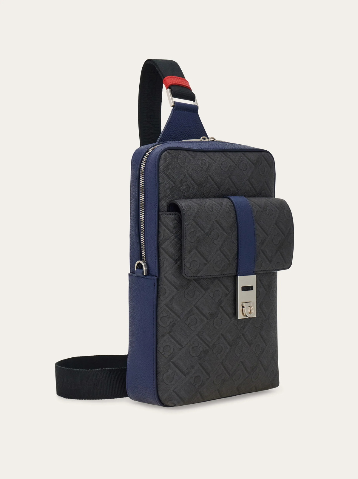 Ferragamo Mens Single-strap backpack - Citymatch Capsule in Blue