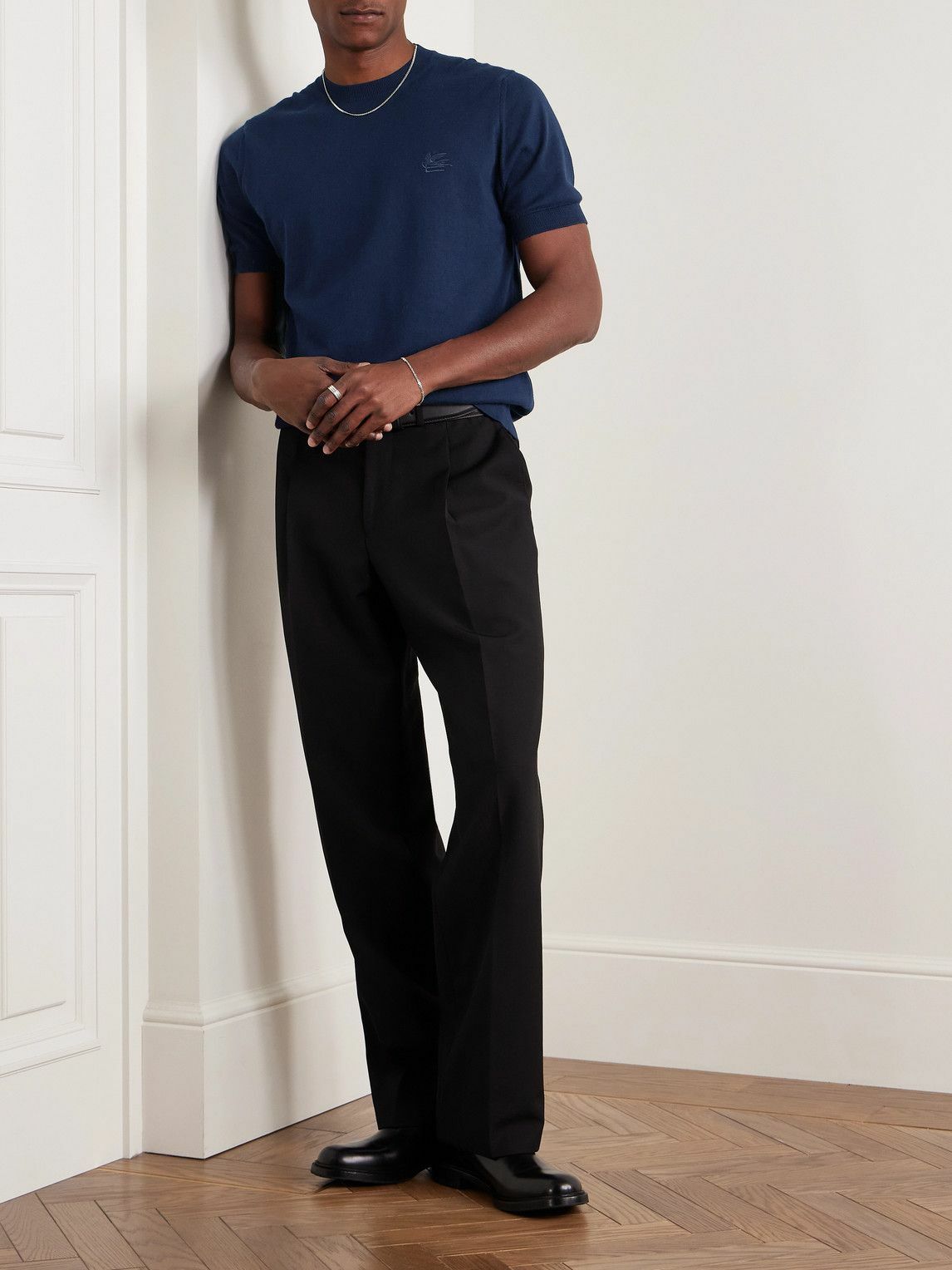 Etro - Logo-Embroidered Cotton T-Shirt - Blue Etro