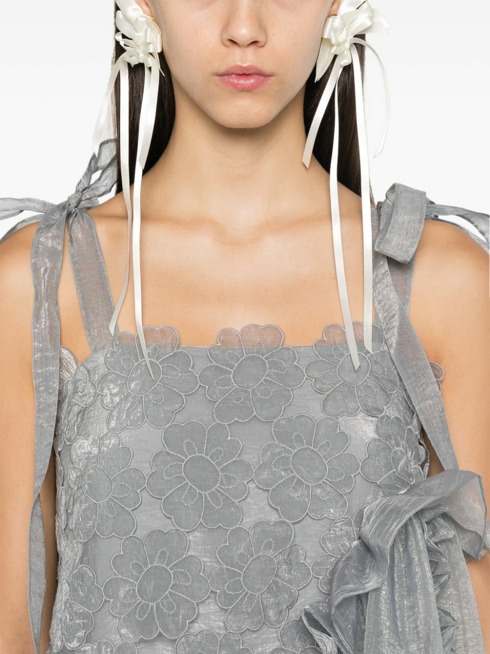 【CECILIE BAHNSEN】OSWALDドレス OSWALD | DRESS MAGNOLIA EMBROIDERY GREY