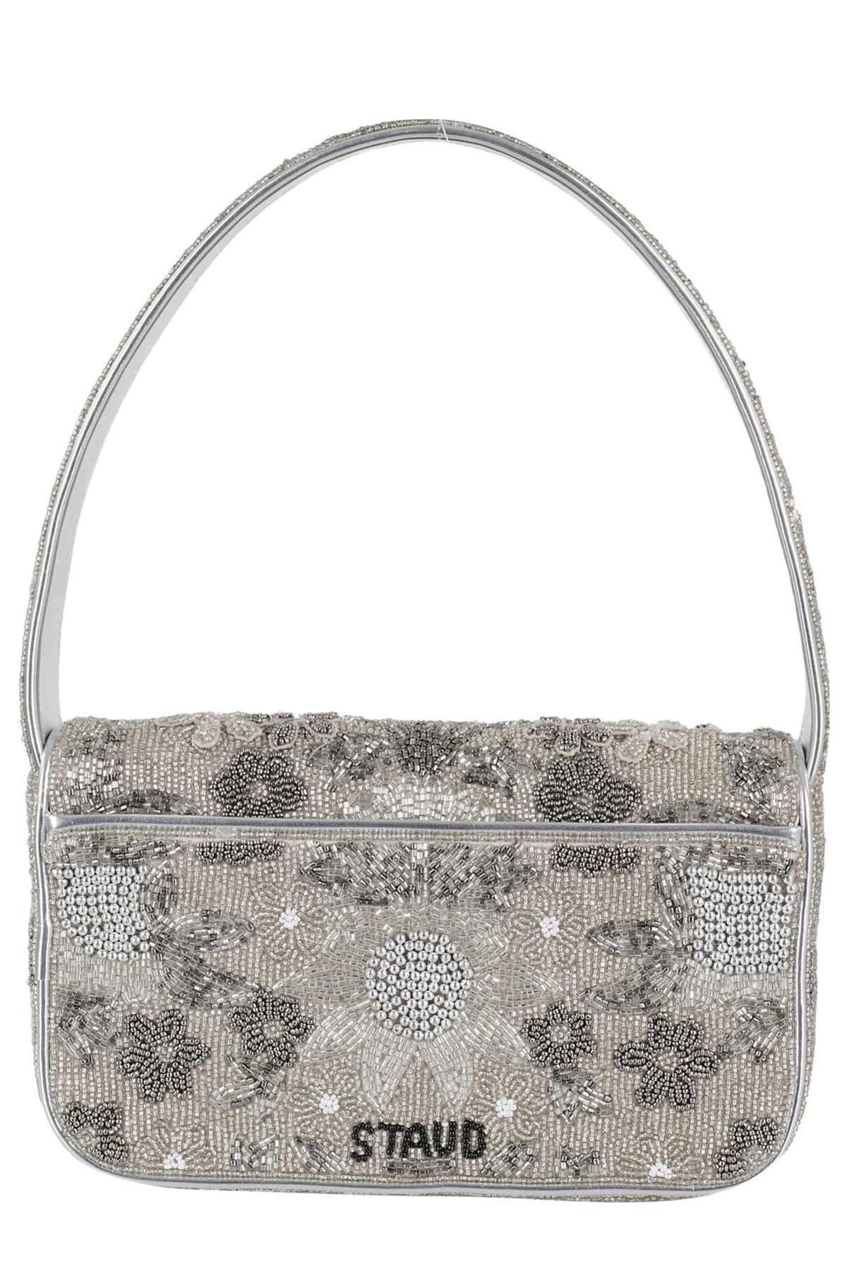 ショルダーバッグ・ポシェット STAUD 'Penny Crystal' shoulder bag STAUD Penny Vegan Leather-Trimmed Crystal-Embellished Mesh