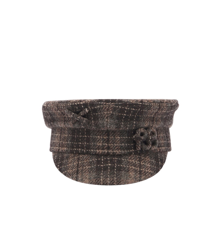 Photo: Ruslan Baginskiy Logo checked wool newsboy cap