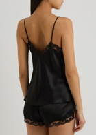 Simone PÉRÈLE Love Me Lace-trim Silk-satin Camisole top Black