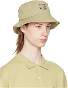 Maison Kitsuné Beige Bold Fox Head Bucket Hat