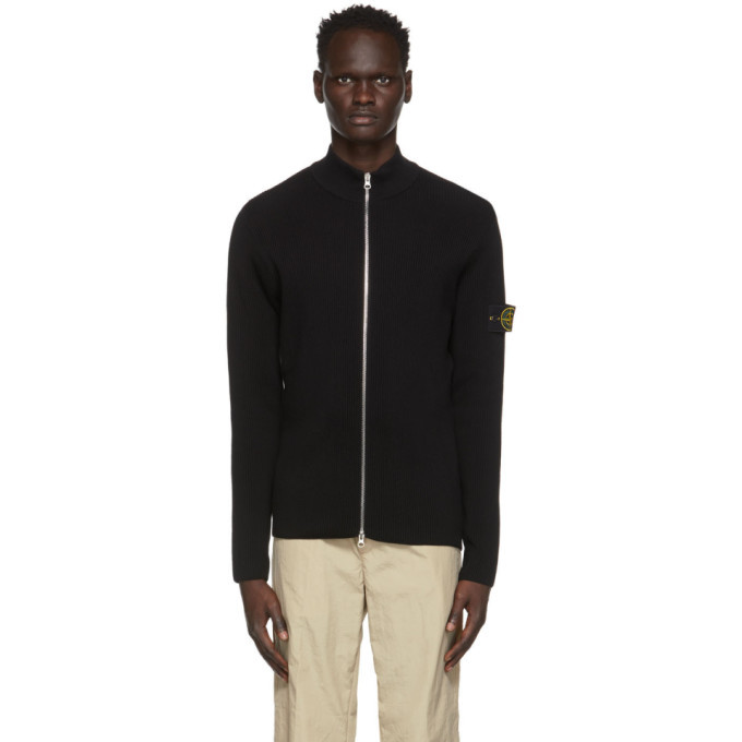 Photo: Stone Island Black Zip Knit Cardigan