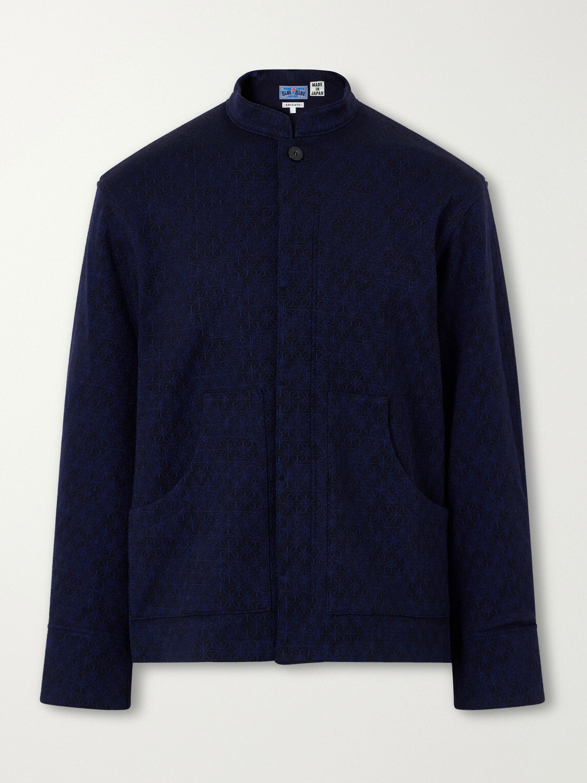 Blue Blue Japan - Jacquard-Knit Wool-Blend Bomber Jacket - Blue
