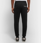 Dolce & Gabbana - Slim-Fit Tapered Logo-Embroidered Loopback Cotton-Jersey Sweatpants - Men - Black