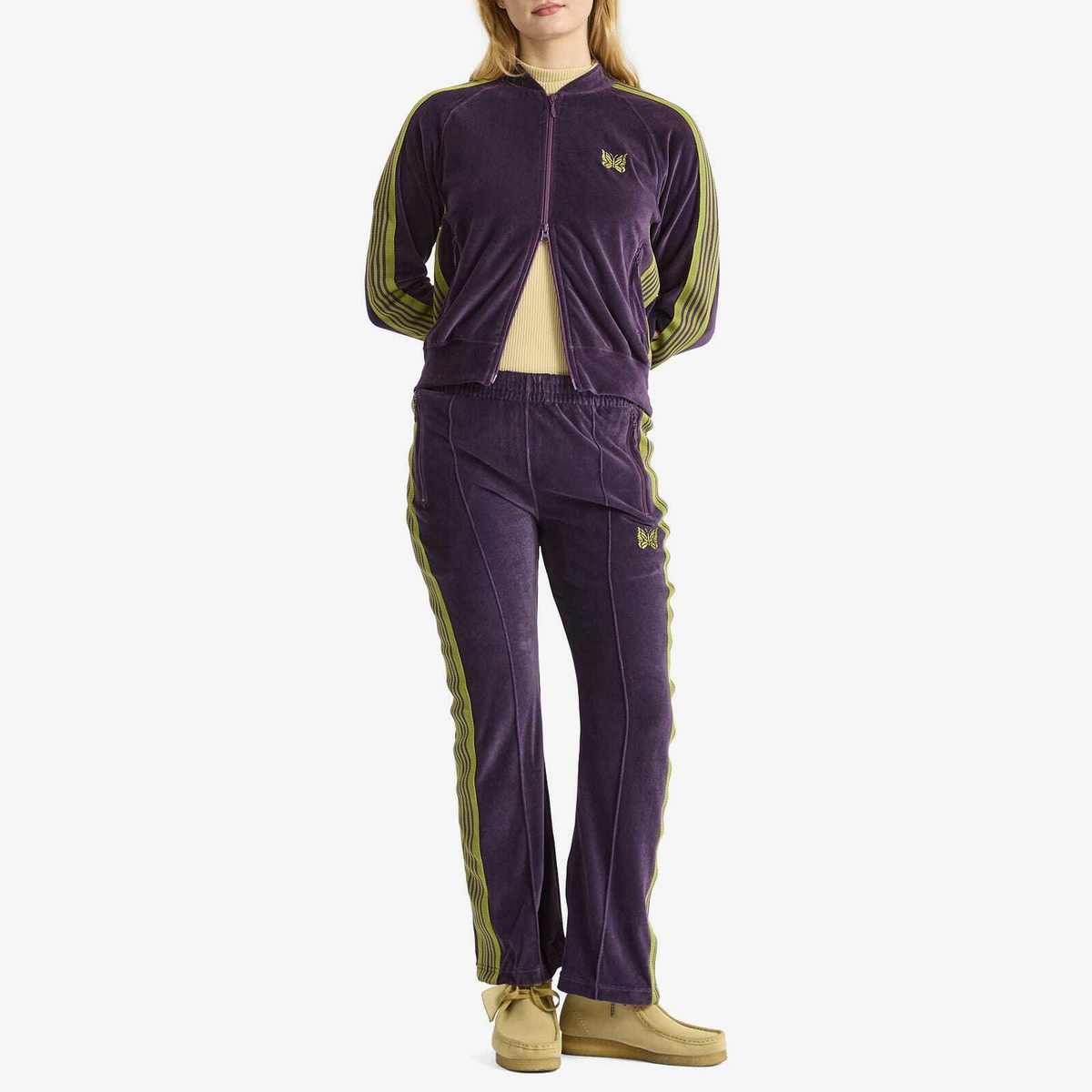 Needles Women's Rib Collar Track Jacket in Purple