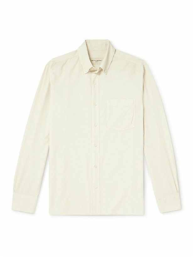 Photo: Officine Générale - Arsene Button-Down Collar Cotton-Blend Corduroy Shirt - White