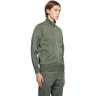 Palm Angels Green Garment-Dyed Logo Track Jacket