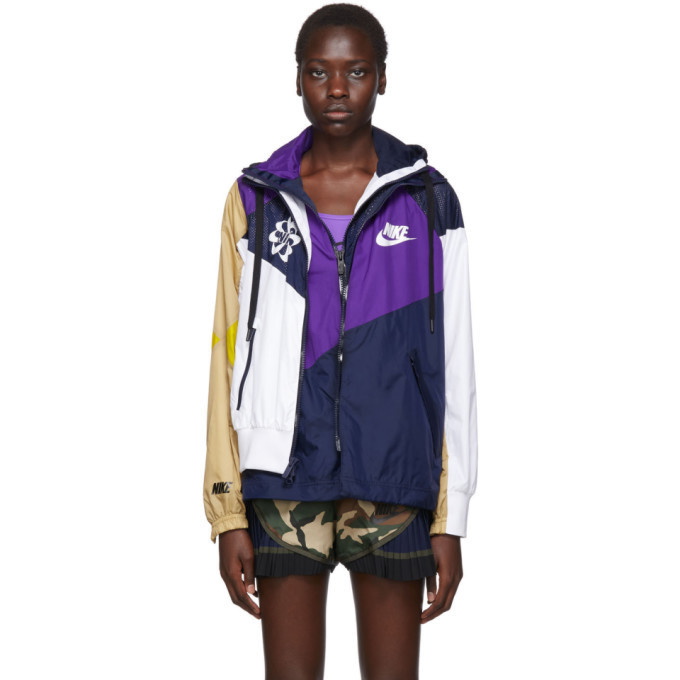 Nike Navy and Multicolor Sacai Edition NRG Ni-02 Hooded Anorak Nike