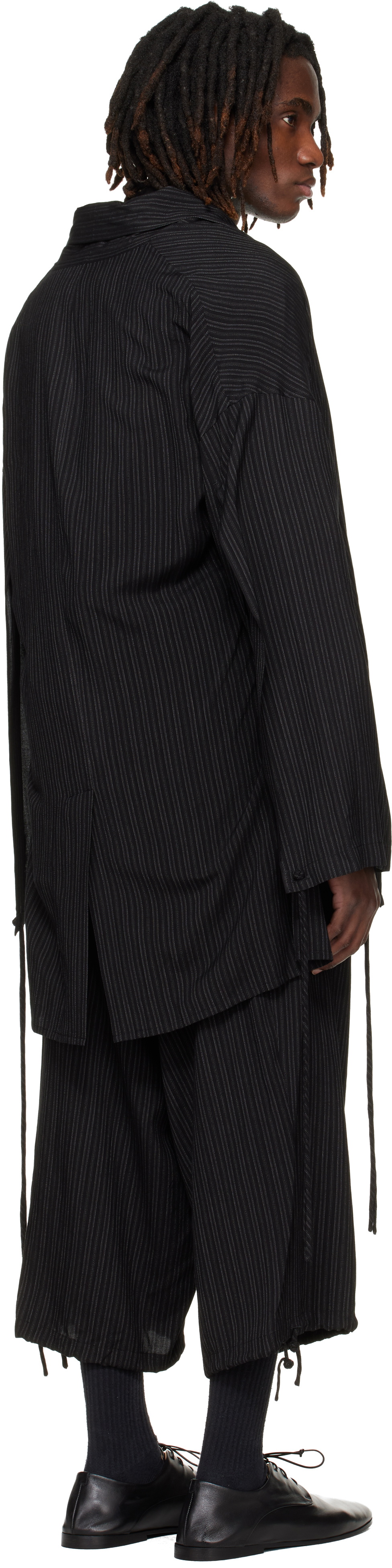 YOHJI YAMAMOTO Black Thin Stripe Jacket
