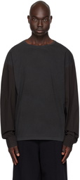 MM6 Maison Margiela Gray Paneled Long Sleeve T-Shirt