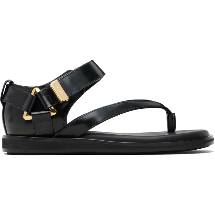 Photo: sacai Black Belted Flip Flop Sandals
