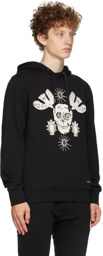 Alexander McQueen Black Embroidered Papercut Skull Hoodie