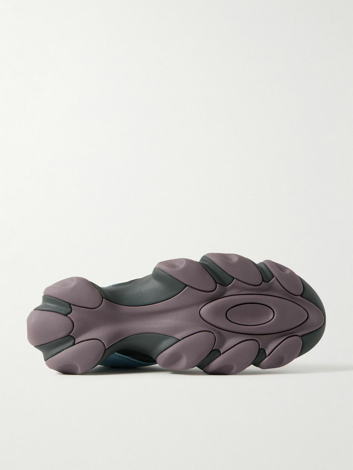 Oakley Factory - Brain Dead Flesh Panelled Suede, Mesh and Scuba Slip-On Sneakers - Blue