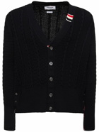 THOM BROWNE - Cable Knit Relaxed V Neck Cardigan