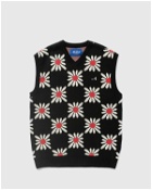 Awake Checkered Floral Sweater Vest Black|White - Mens - Vests