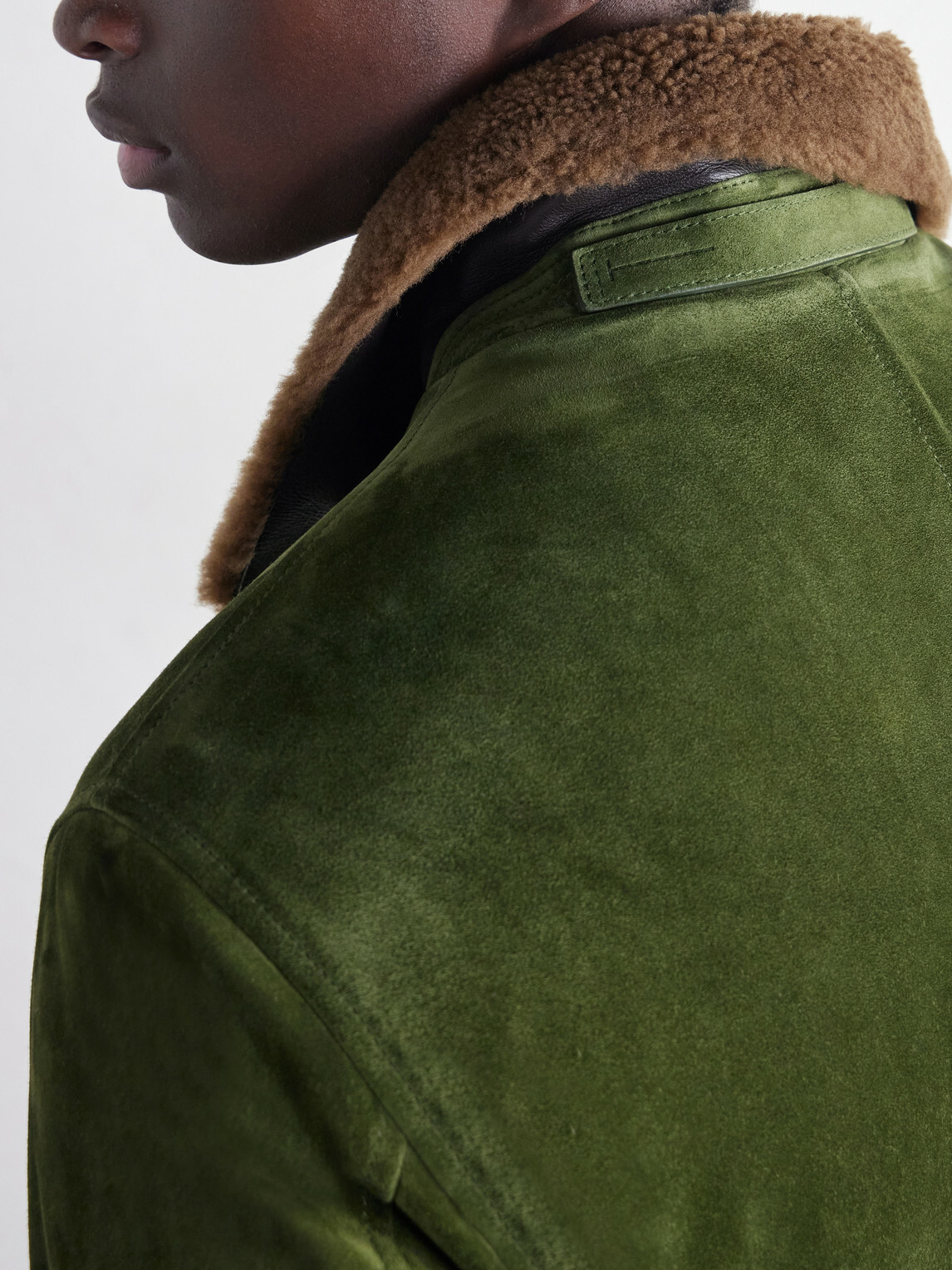 TOM FORD - Shearling-Trimmed Suede Bomber Jacket - Green