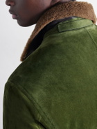 TOM FORD - Shearling-Trimmed Suede Bomber Jacket - Green