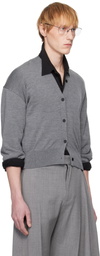 ALAINPAUL Gray Knit Basculé Cardigan