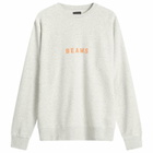 BEAMS Men's Logo Crew Sweatshirt in Oatmeal
