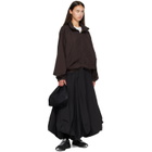 Y-3 Black Gradient 3-Stripes Nylon Balloon Midi Skirt