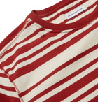 Pop Trading Company - Logo-Print Striped Cotton-Jersey T-Shirt - Red