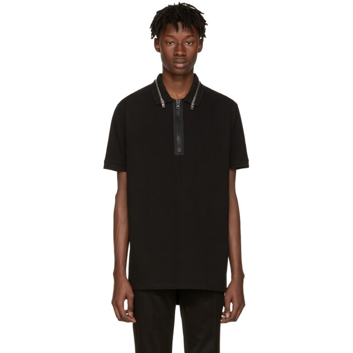 Photo: Givenchy Black Zip Collar Polo