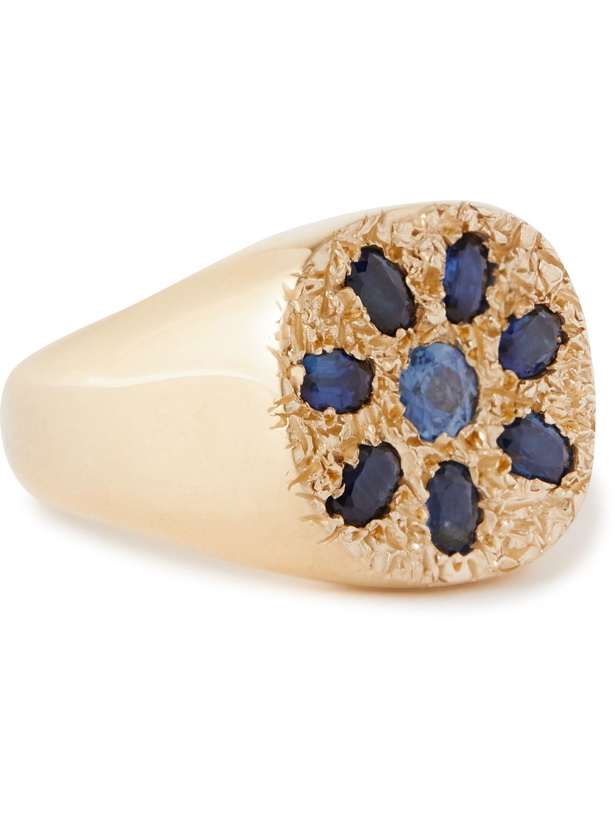 Photo: Bleue Burnham - 9-Karat Gold Sapphire Signet Ring - Gold