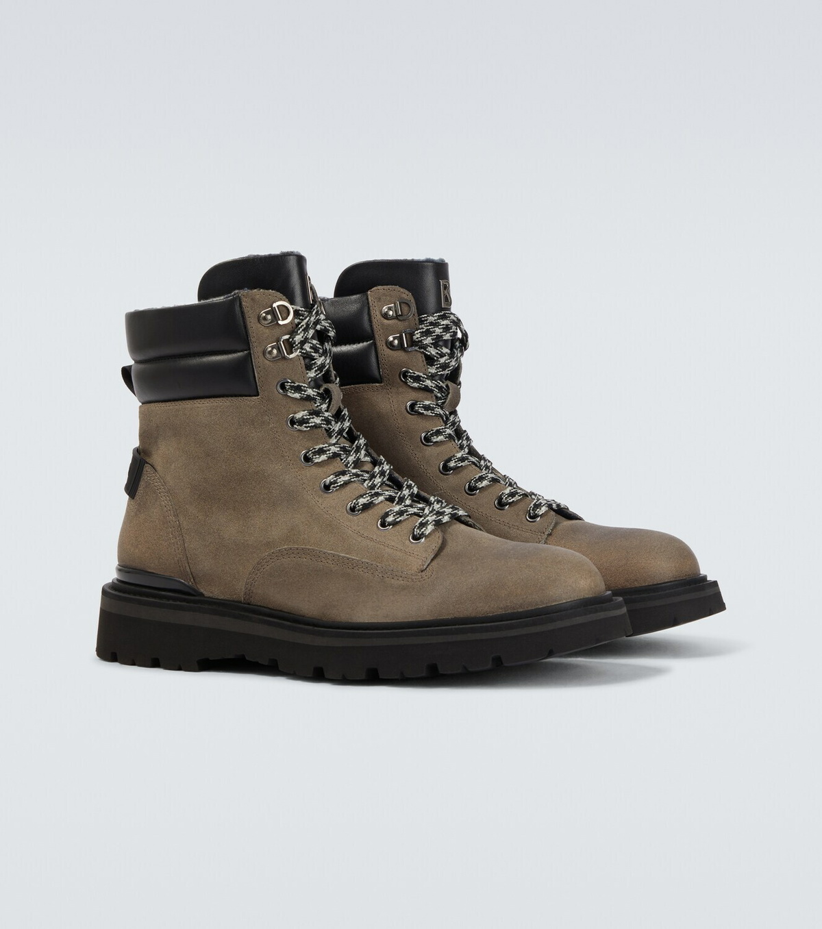 Bogner Seoul leather-trimmed suede lace-up boots