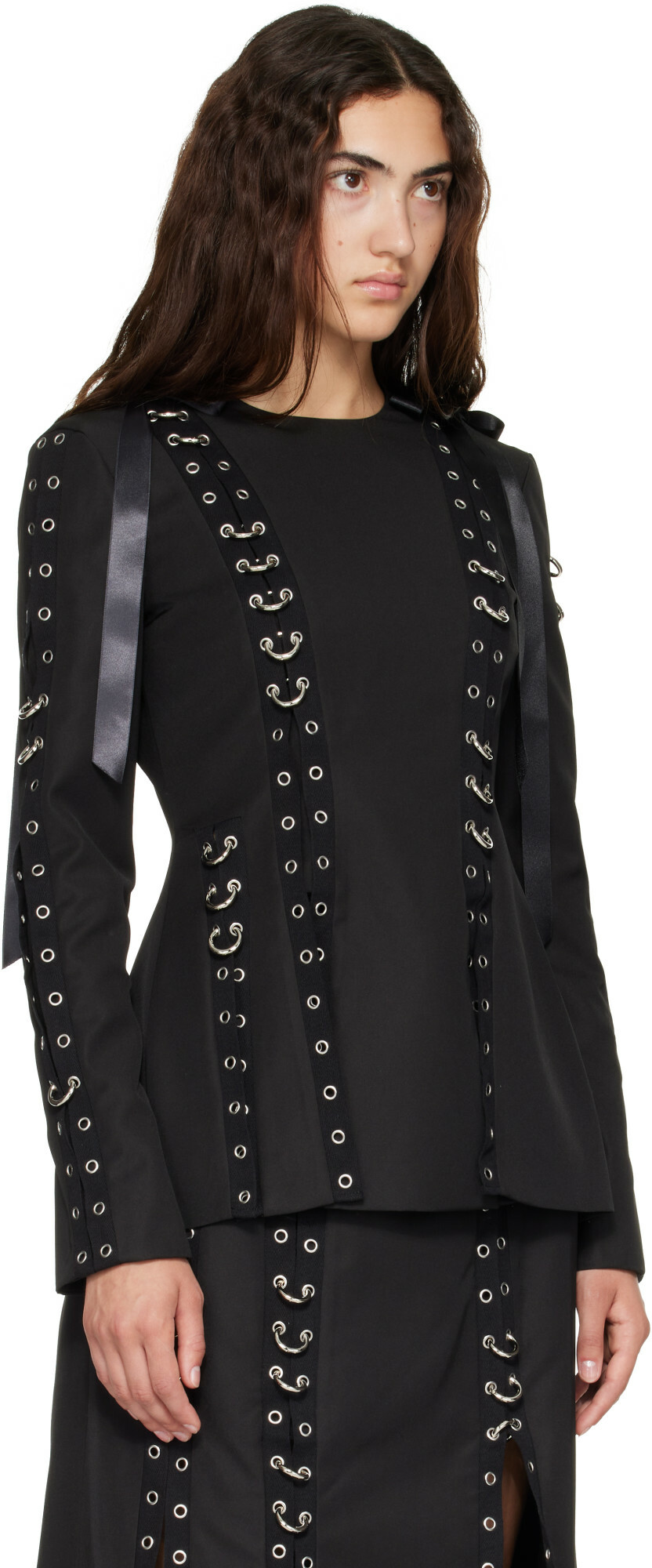Simone Rocha Black Grommet Ring Sculpt Top