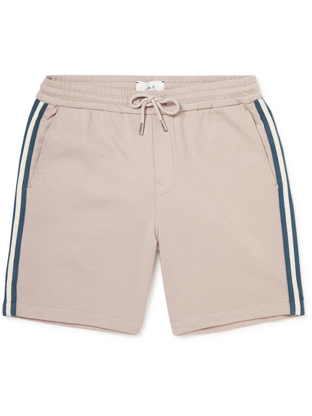 Photo: Mr P. - Striped Organic Cotton-Jersey Drawstring Shorts - Neutrals