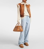 See By Chloé Juliet shearling-trimmed suede loafer pumps